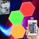 Модульна настінна лампа з пультом 3 шт RGB AND LY-738, сенсорний світильник шестигранний комплект на батарейках - зображення 10