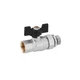 Кран кульовий американка Kroner 1/2" ВН, латунний, PN40, метелик, нікельований, з антипротіканням - зображення 3