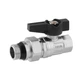 Кран кульовий американка Karro Uno 1/2" ВН, латунний, PN40, метелик, нікельований, з антипротіканням - изображение 1