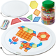 Okrągły Panel sensoryczny Masterkidz Świetlny LED + Klocki Montessori Tangram Mozaika 140 el. (5906280655594) - obraz 1