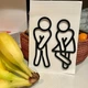 Таблички 3D для туалета "Мужчина и Женщина" на двустороннем скотче, Вид1 (124*57mm) Black - изображение 4