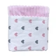 Плед 100х80 см Mommy Bag №36 Сердечки рожево-сірі (рожевий плюш) - изображение 2