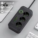 Сетевой фильтр F09U на 3 розетки + 4 USB + 1 Type-C с кабелем на 2м и защитой от перегрузки Черный - изображение 3