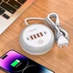 Сетевое зарядное устройство 50W 6в1 (4 USB + 2 Type-C) PD, быстрая зарядка, LED-подсветка, белый - зображення 4