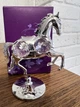 Фігурка Crystocraft зі стразами Swarovski Кінь 8,5х6х3 см 1602392 сріблястий - зображення 3