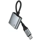 Перехідник Hoco UPA34A Type-C to Type-C*2 Metal gray - зображення 4