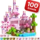 Магнитный конструктор в стиле Minecraft TW-12 Pink 100 блоков Майнкрафт детские конструкторы для девочки - изображение 1