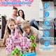 Магнитный конструктор в стиле Minecraft TW-12 Pink 100 блоков Майнкрафт детские конструкторы для девочки - изображение 3
