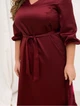 Атласна сукня максі з рукавом 3/4 022 56 бордовий - зображення 3