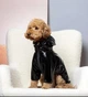 Дождевик DogsBomba Винил черный размер 5 для средних пород мопсов французских бульдогов теплый водонепроницаемый демисезонный на флисе полиуретановое покрытие молния на животе отверстие для шлейки унисекс (М-142/5) - изображение 2