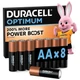 Батарейки Duracell Optimum AA (LR6), лужні (Alkaline), 1.5V, набір 8 штук - зображення 1
