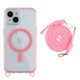 Чехол TPU+PC LanyardCase с MagSafe для iPhone 15 защитный розовый с удобной лямкой - зображення 1
