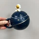 Чашка керамическая с крышкой и ложкой 300 мл d-8 см, h-9,5 см LED Space Travel B060374 - изображение 4