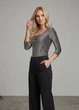 Боди женский с серебристой нитью Tally Weijl Черный 13598 XS (укр 40-42) - изображение 2