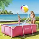 Рожевий каркасний басейн Intex для дітей, Metal Frame 220х150 см (28266-INT) - зображення 2