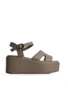 Босоніжки жіночі на танкетці Loretta 8067/Khaki/X381-3/B 41 Бежевий - зображення 1
