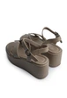 Босоніжки жіночі на танкетці Loretta 8067/Khaki/X381-3/B 41 Бежевий - зображення 4