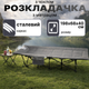 Раскладушка туристическая Bass Polska с матрасом 198×68×40 см стальная 180 кг серая - изображение 1