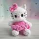 Вязаная мягкая игрушка Кошечка Китти, Kitty 15 см — ручная работа из плюшевой пряжи - изображение 1
