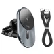Автомобільний тримач із бездротовою зарядкою Hoco CA91 Magic magnetic wireless 15W Black - зображення 5