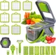 Овощерезка ручная Veggie Slicer 22в1 с контейнером и 13 насадками, мультирезка для овощей и фруктов Серая с зеленым - изображение 1