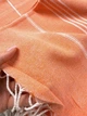 Полотенце для пляжа большое Peshtemal Orange 100х180 см покрывало плед на пляж басейн шезлонг лежак оранжевый - изображение 2