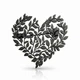 Брошь из стали BROCHE бижутерия Романтика Сердце чёрная BRSF115445 - изображение 1
