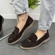 Женские мокасины лоферы ITstyle замшевые Коричневые 41 (1482) - изображение 8