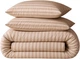Комплект постільної білизни MirSon сімейний 143x210 см х 2 шт 17-0610 Stripe Light Brown Ranforce Elite (2200008198640) - зображення 1