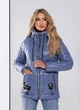 Женская демисезонная куртка с капюшоном стеганная KHAN 00504 54-56 Голубой ( KH - 00504/9 D ) - изображение 2