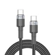 Кабель Brevia Type-C to Type-C 60W 2м, чорний ZIP 53200BCCZ1 - зображення 1
