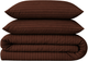 Простынь на резинке MirSon полуторная 90x190+25 см Stripe 17-0617 Brown Бязь (2200008202811) - изображение 1