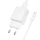 Мережевий зарядний пристрій з кабелем BOROFONE BAS71A Source single-port charger set(Micro) White - изображение 3