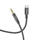 Аудіокабель HOCO UPA19 Type-C to 3.5mm male, nylon braid, 1m, Black - зображення 1