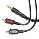 Аудіокабель BOROFONE BL11 3.5mm male to double lotus RCA, PVC, 1,5m, Black - зображення 3