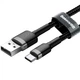 Кабель Baseus Cafule USB Type-C 2A 3м чорний для заряджання та передачі даних - зображення 4