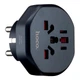 Переходник Hoco AC6 черный 2500W 10A 100-250V универсальный для путешествий и дома - изображение 1