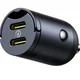 Автомобільний зарядний пристрій Baseus Tiny Star Mini 30W 2 USB чорний USB Type-C для швидкого заряджання - зображення 4