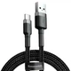 Кабель USB Type-C 2A 2 м чорний для заряджання та передачі даних Baseus Cafule - зображення 1