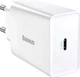 Мережевий зарядний пристрій Baseus 20W USB Type-C білий 88x43x26 мм для швидкого заряджання мобільних пристроїв. - зображення 2