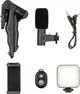 Набір Blog Station AY-49 Black мікрофон LED підсвічування трипод Bluetooth кнопка для запису відео та фото - зображення 4
