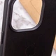 Чехол Leather Case с MagSafe для iPhone 14 Pro черный с защитой от брызг и кожзамом - изображение 7