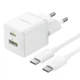 Мережевий зарядний пристрій Baseus Palm 20W USB Type-C USB Type-A білий - зображення 7
