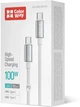 Кабель Colorway Type-C - Type-C (zinc alloy braided) (PD Fast Charging 100W) 5А 1м White (CW-CBPDCC098-WT) - зображення 5