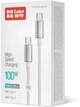Кабель Colorway Type-C - Type-C (zinc alloy braided) (PD Fast Charging 100W) 5А 2м White (CW-CBPDCC099-WT) - изображение 5