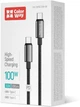 Кабель Colorway Type-C - Type-C (zinc alloy braided) (PD Fast Charging 100W) 5А 2м Black (CW-CBPDCC099-BK) - изображение 5
