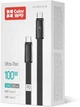 Кабель Colorway Type-C - Type-C (ultra-thin) (PD Fast Charging 100W) 5А 1м Black (CW-CBPDCC100-BK) - изображение 5