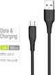 Кабель Colorway USB - MicroUSB (textured PVC) 3А 1м Black (CW-CBUM094-BK) - изображение 4