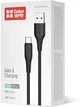 Кабель Colorway USB - Type-C (textured PVC) 3А 1м Black (CW-CBUC094-BK) - изображение 5