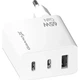 Зарядний пристрій Grand-X GaN 2xUSB-C + 1xUSB 65W PD3.0 QC4.0 AFC SCP FCP white (CH-990W) - зображення 2